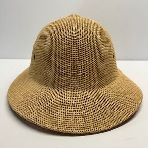 Brookstone Pith Helmet Tan Unisex OSFA Safari Explorer Woven USA Made 91785